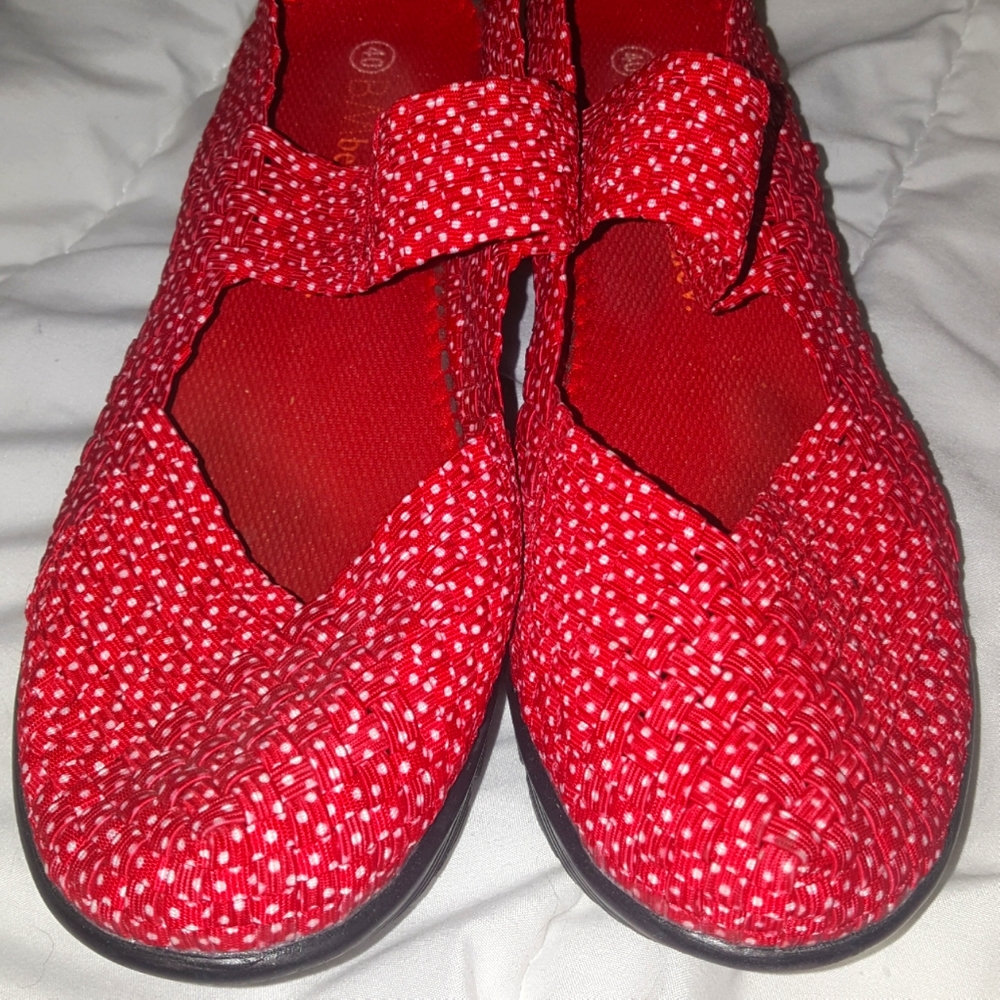 Bernie Mev Red and White Polka Dot Mary-Janes Size 40 EU